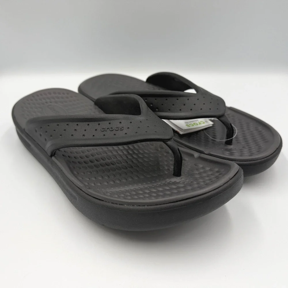CROCS LiteRide Inmotion Flip Flops Black Sandals 211101-001 Men's 8 **NEW**